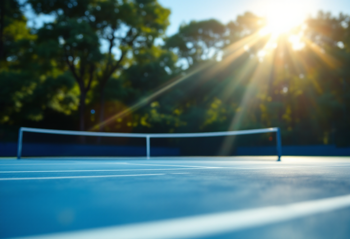 Giocatori di tennis in azione durante tornei internazionali