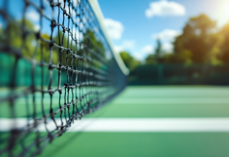 Immagine di un incontro di tennis tra grandi campioni