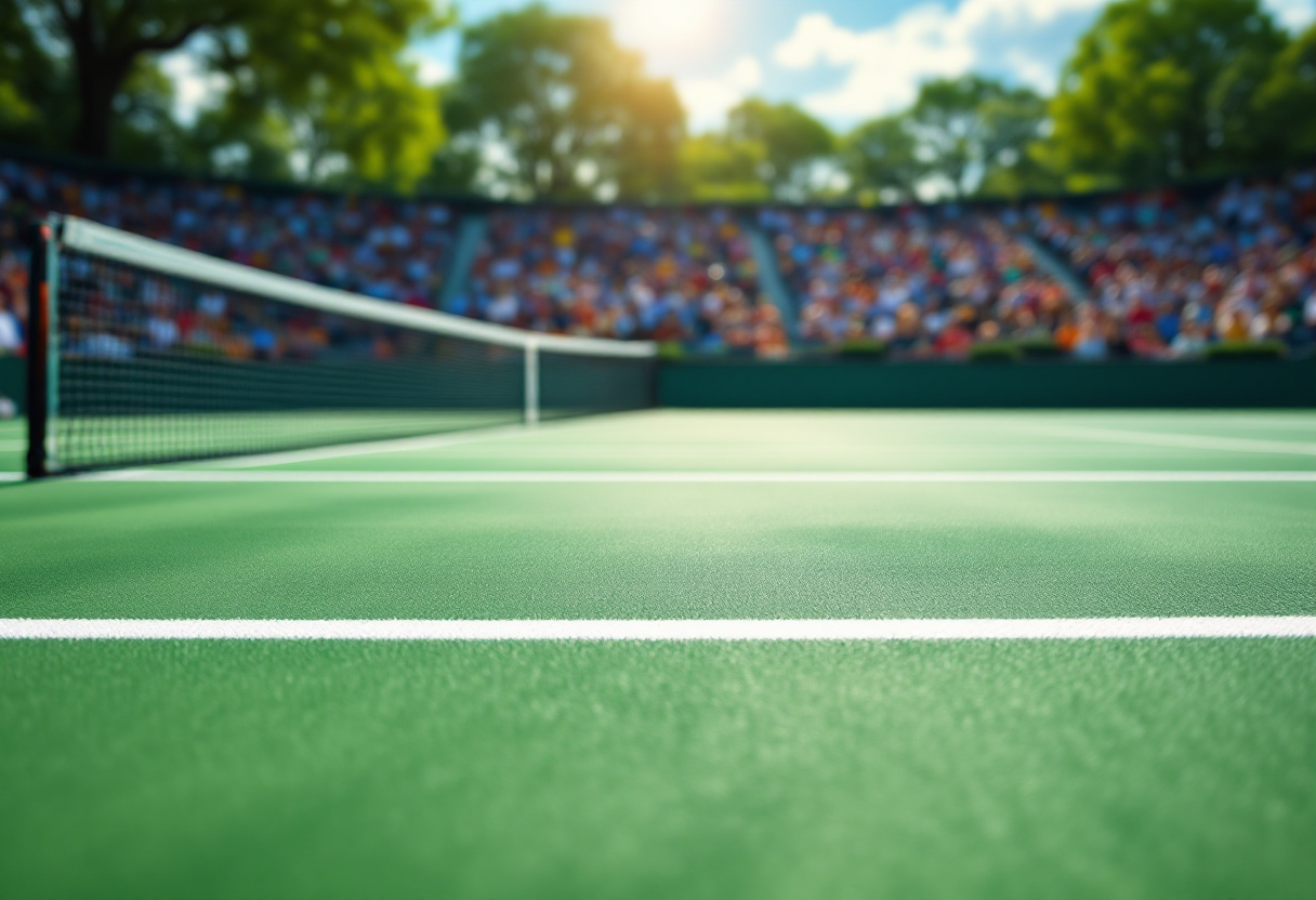 Giocatori di tennis in azione durante un incontro importante