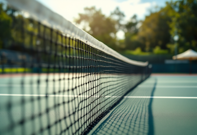 Giocatori di tennis in azione durante un incontro importante