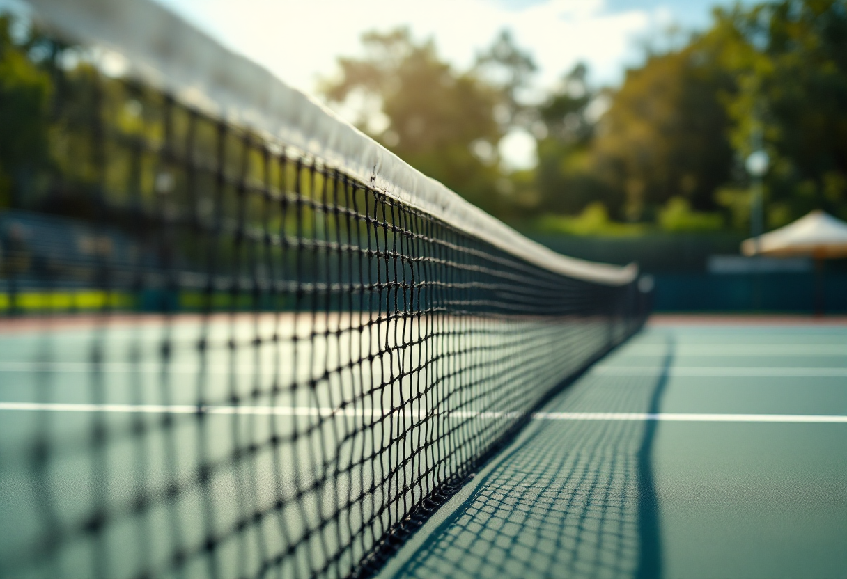 Giocatori di tennis in azione durante un incontro importante