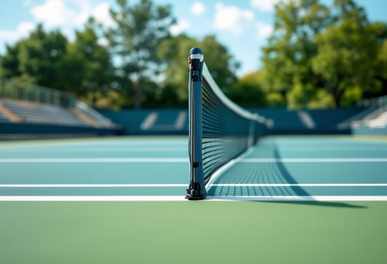 Giocatori di tennis in azione durante un incontro