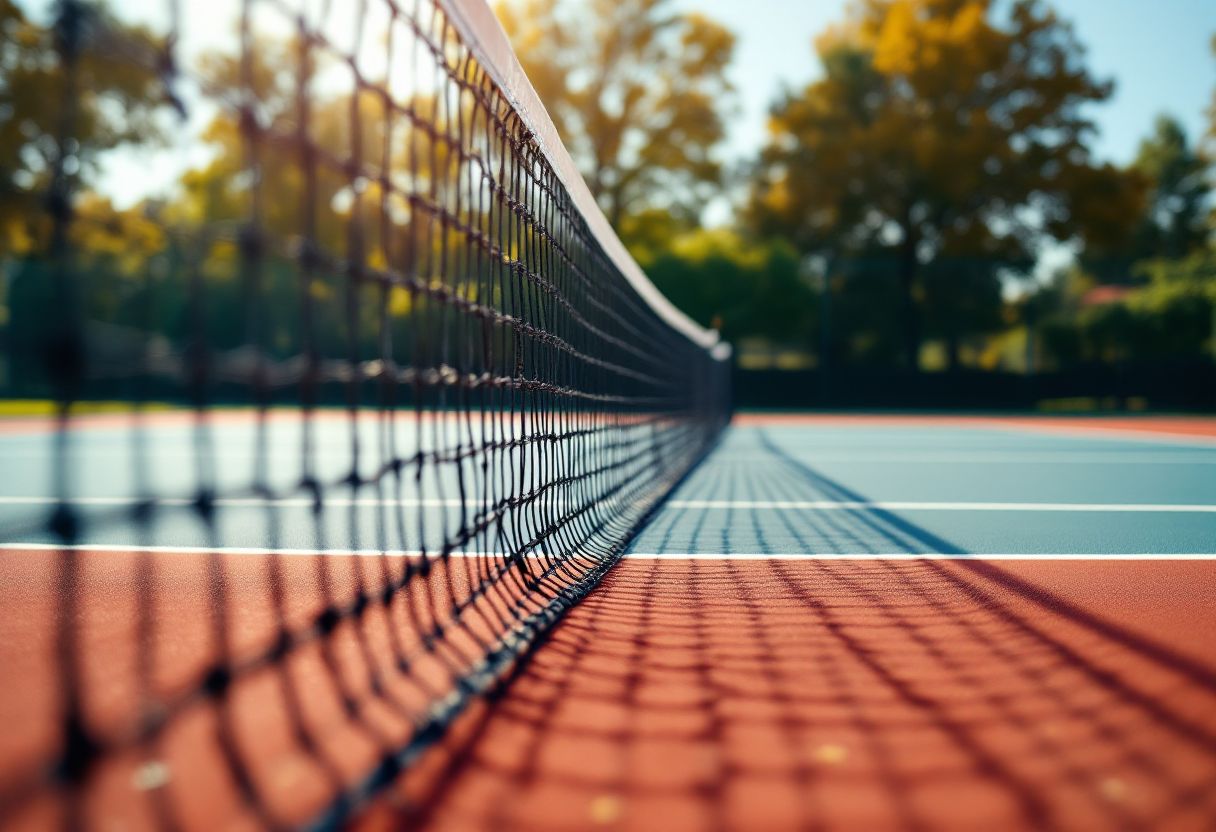 Giocatori di tennis italiano in azione durante una partita