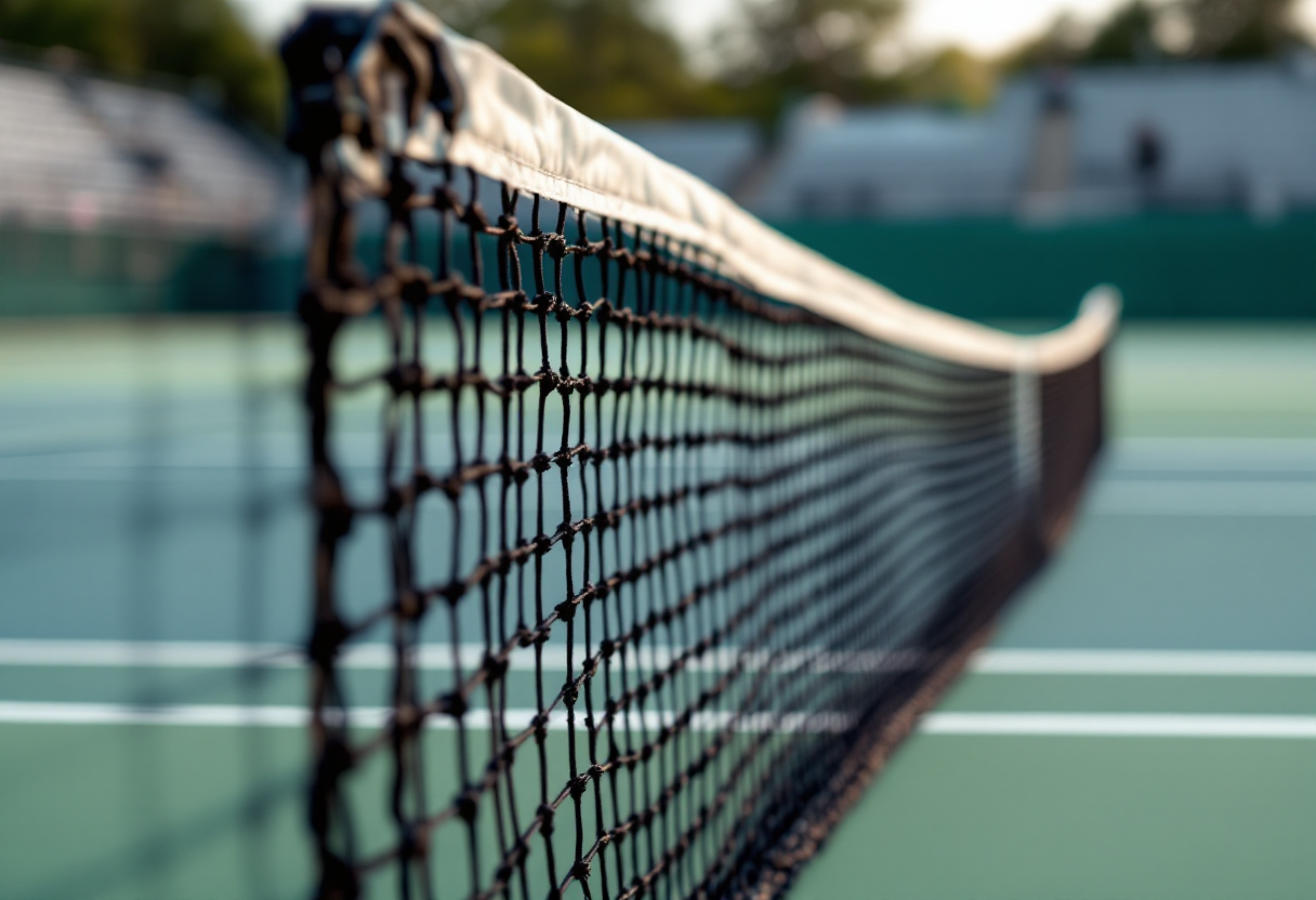 Giocatori di tennis juniores in azione durante i quarti di finale