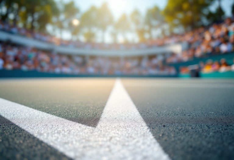 Immagine di un match di tennis a Roma con pubblico
