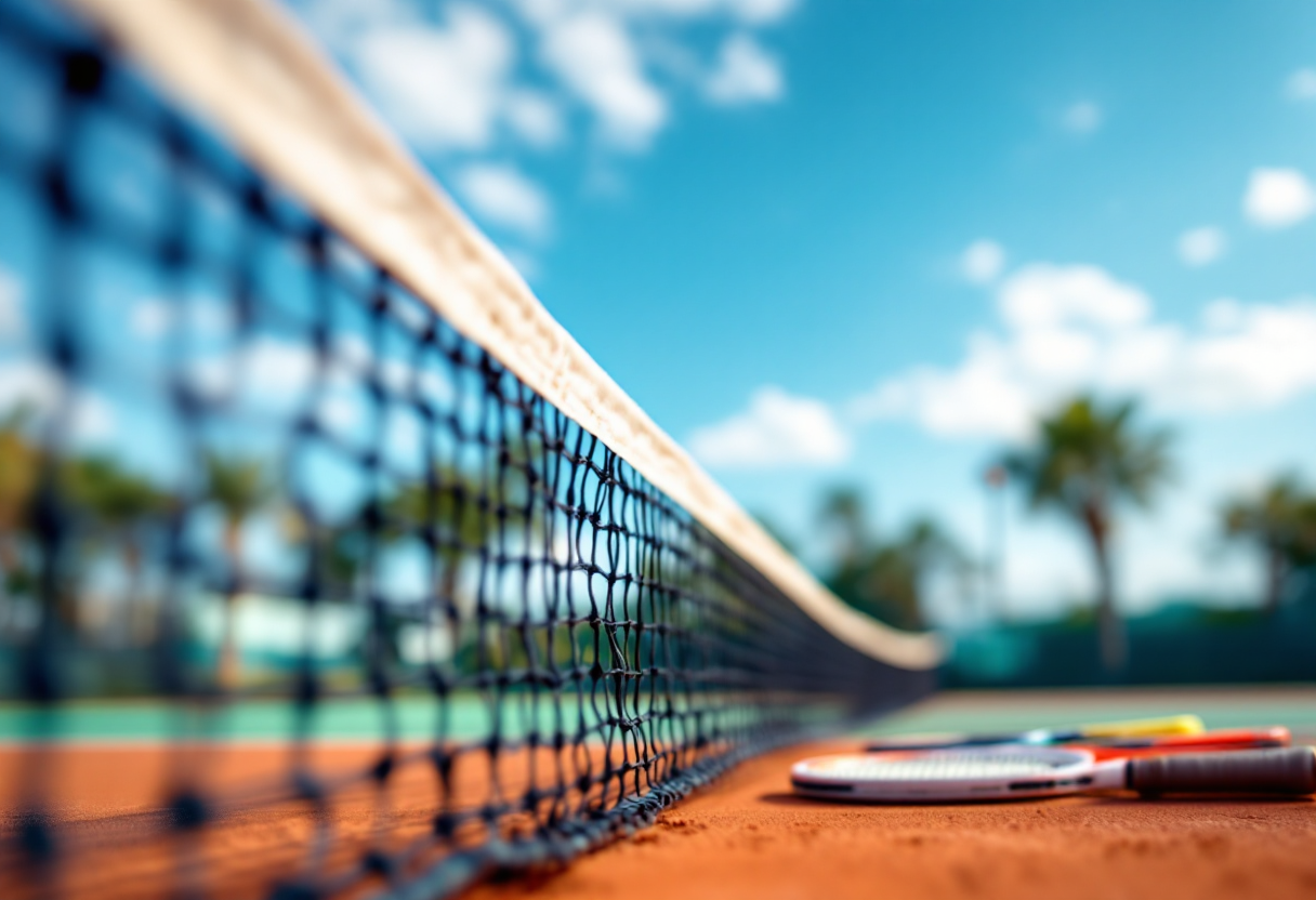 Giovani giocatori di tennis in Zambia impegnati in un match