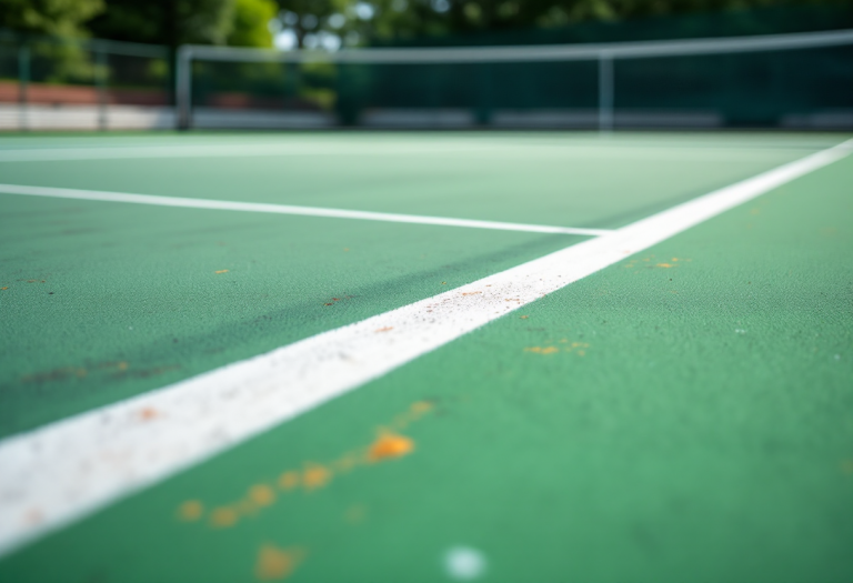 Giocatori di tennis in azione durante un torneo breve