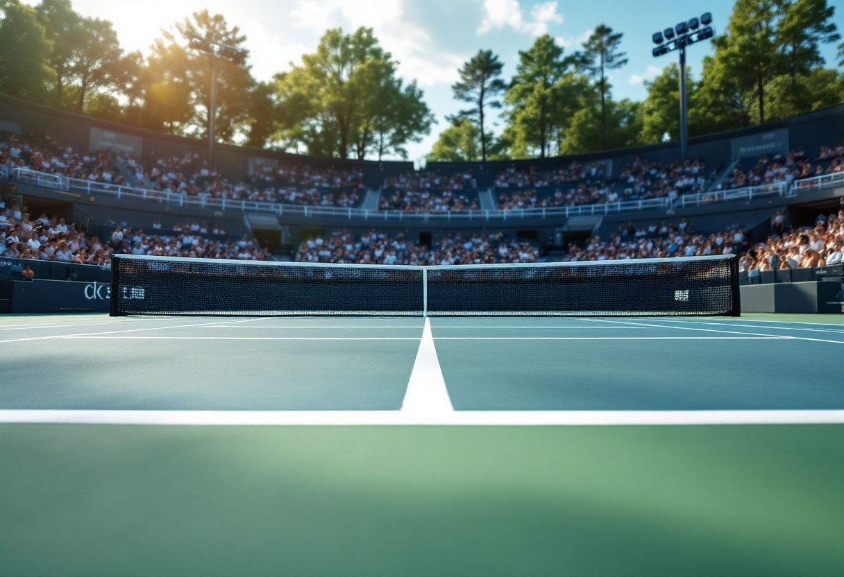 Giocatori in azione al torneo di tennis di Santa Margherita