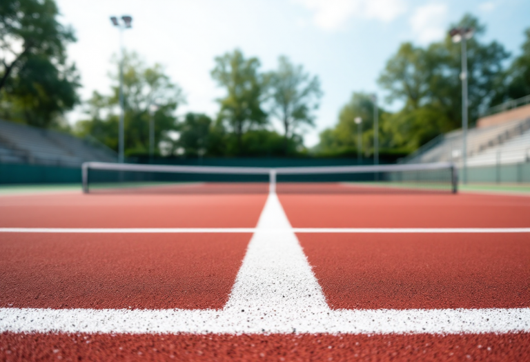 Stefanos Tsitsipas durante il ritiro al torneo Conde de Godó