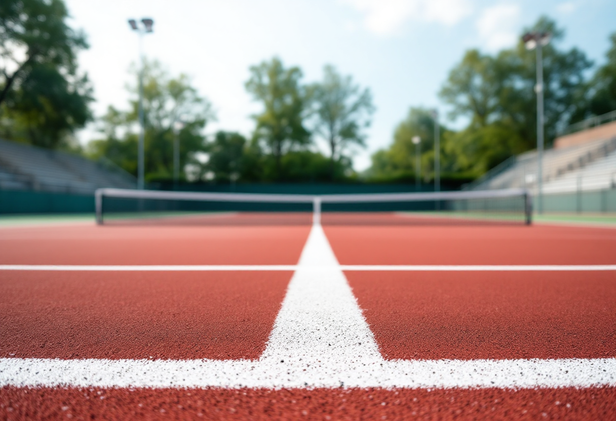Stefanos Tsitsipas durante il ritiro al torneo Conde de Godó