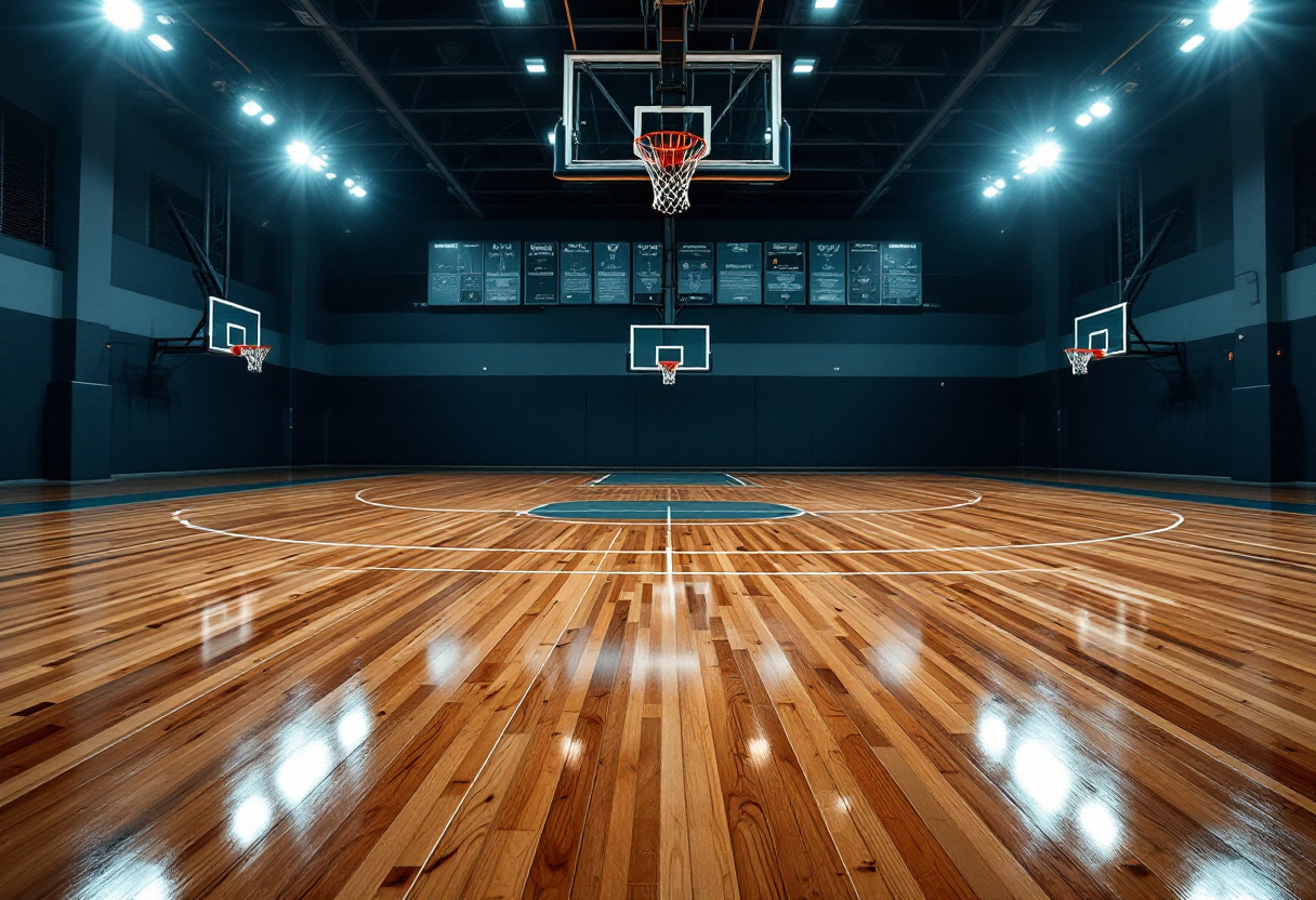 Giocatori di Umana Reyer e Estra Pistoia in azione