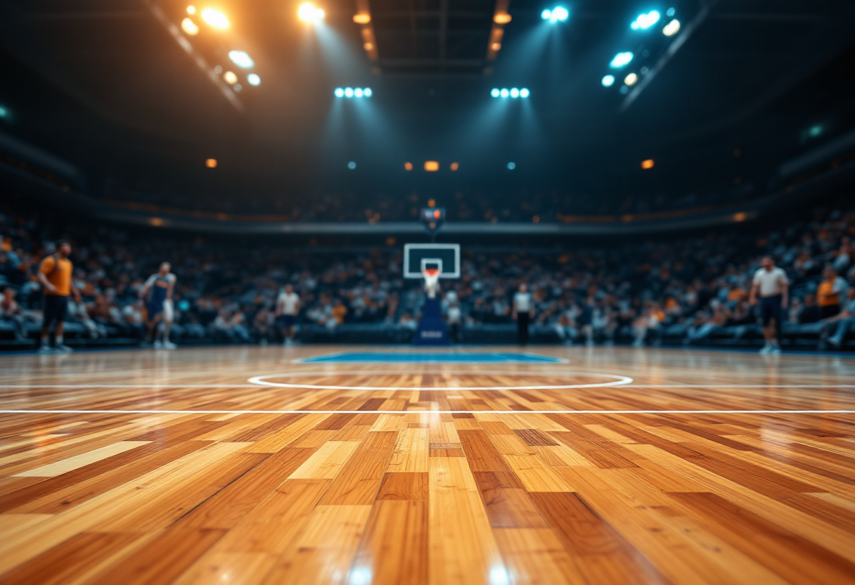 Giocatori della Virtus Bologna festeggiano la vittoria su Brescia