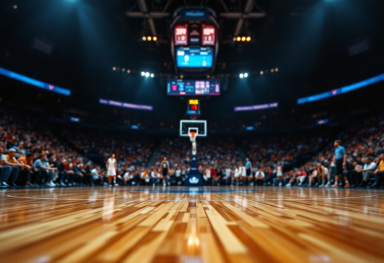 Giocatori in azione durante la partita Virtus Bologna Varese