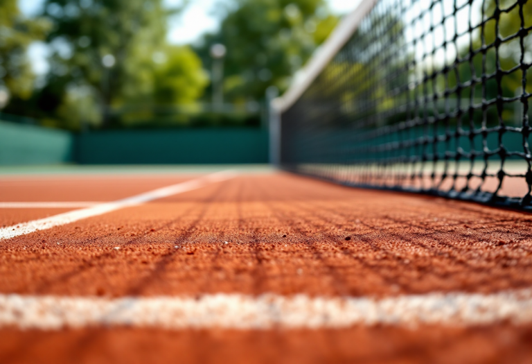 Andrea Guerrieri durante la finale del torneo di tennis a Santa Margherita di Pula