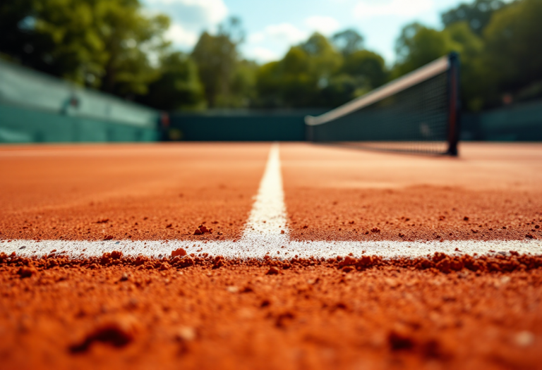 Andrea Pellegrino in azione durante un torneo di tennis