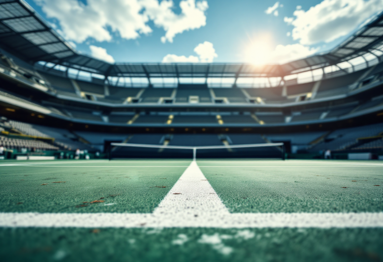 Cinà durante una competizione di tennis internazionale