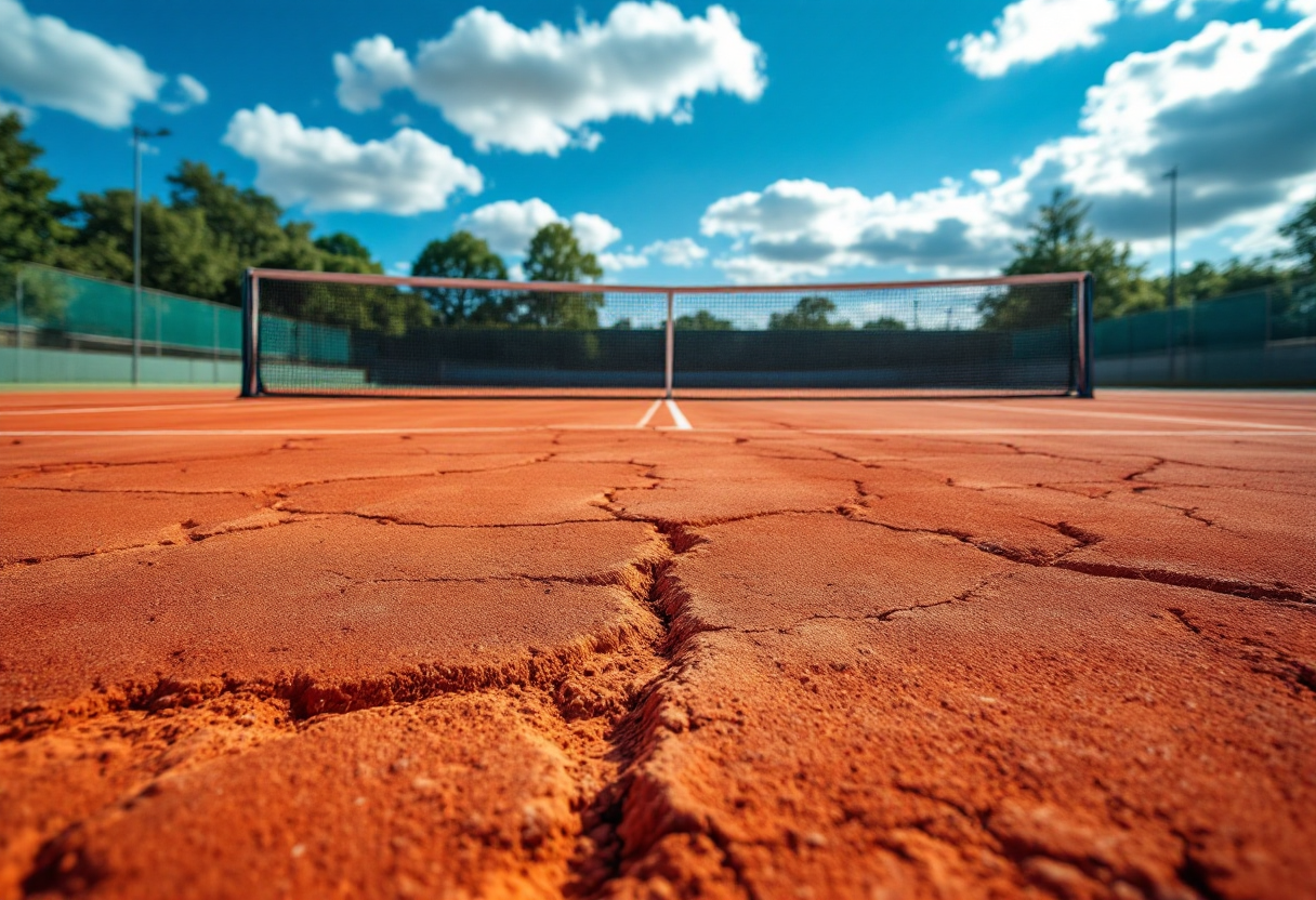Daniil Medvedev in azione durante un torneo di tennis