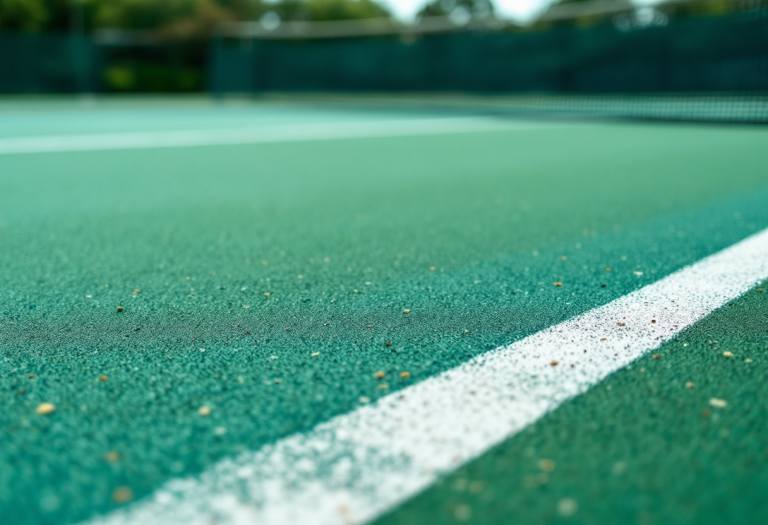Daniil Medvedev in azione durante un torneo di tennis