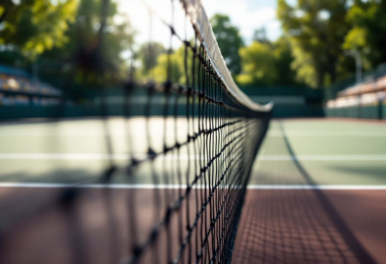 Fabio Fognini in azione sul campo da tennis