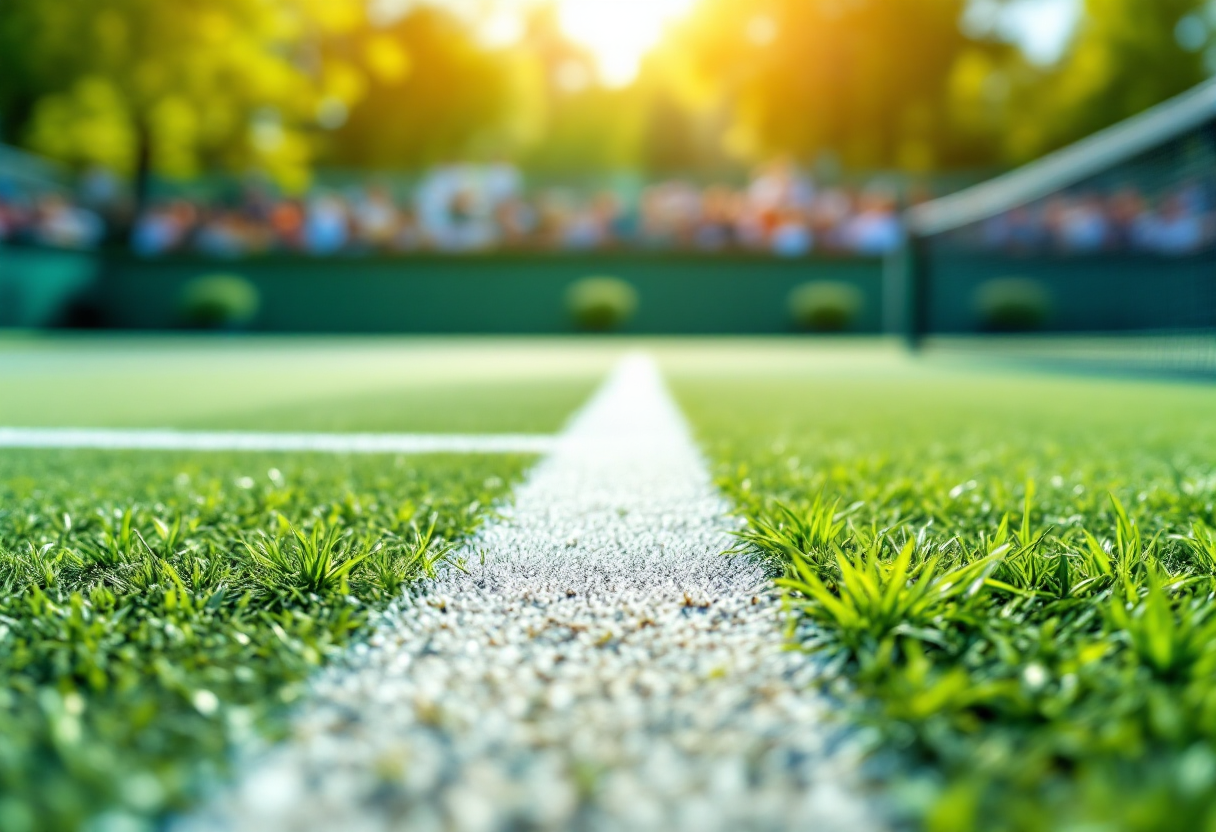 Filippo Moroni in azione sul campo da tennis