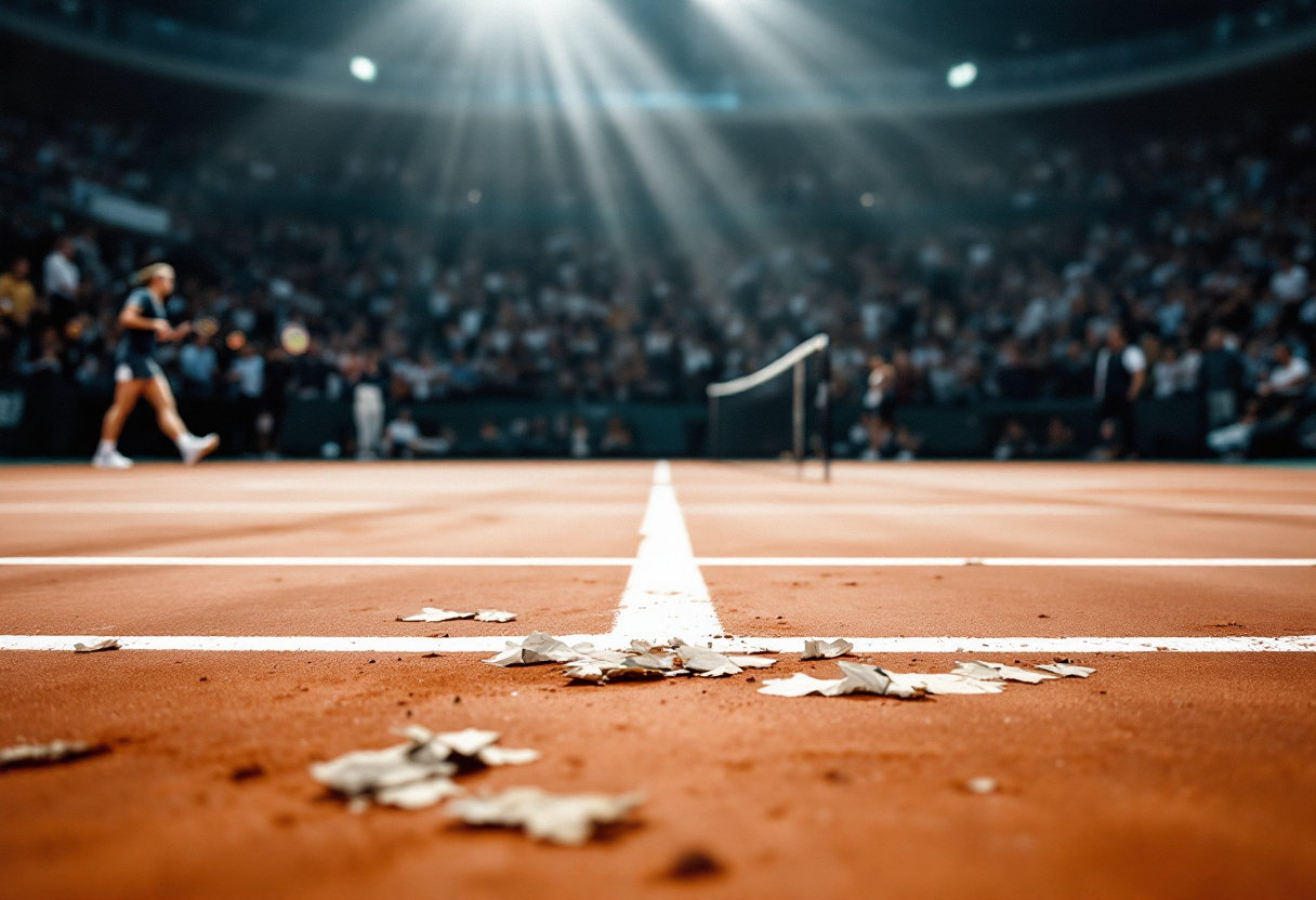 Jannik Sinner e Carlos Alcaraz durante la finale a Roma