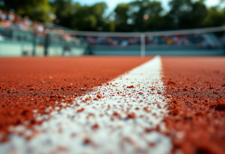 Flavio Cobolli in azione durante la finale ATP 500 di Amburgo