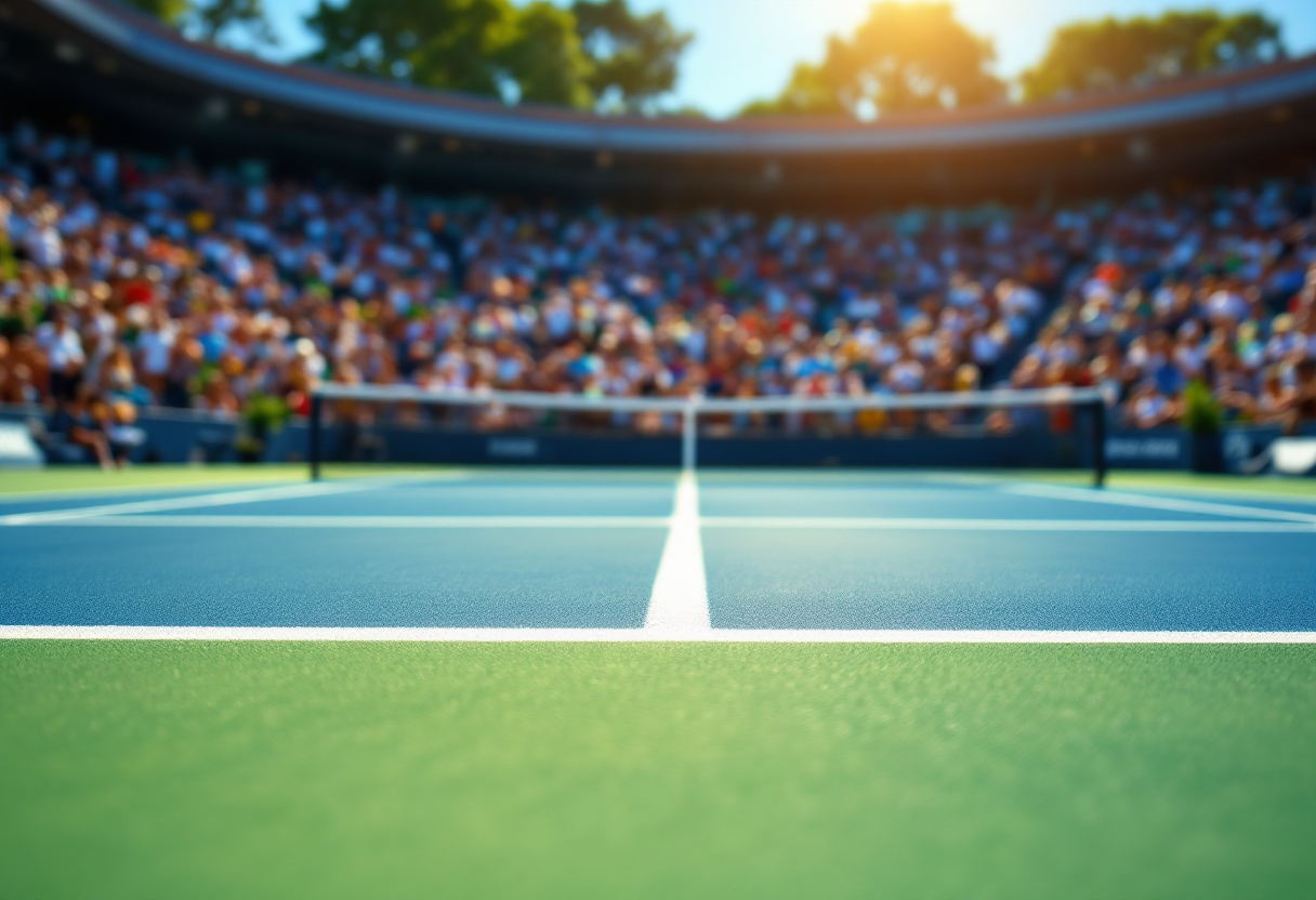 Francesco Maestrelli in azione alla finale del Challenger ATP