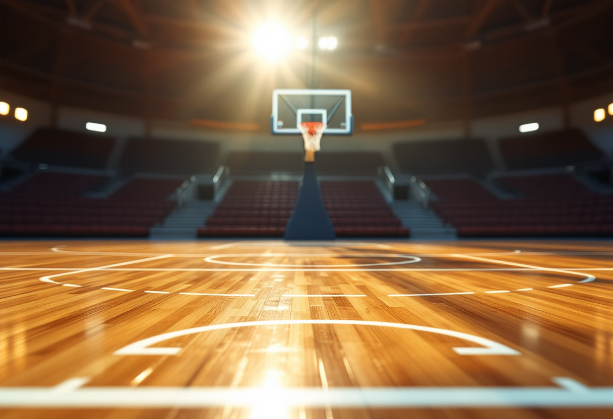 Giocatori del Carpegna Prosciutto Basket Pesaro in azione