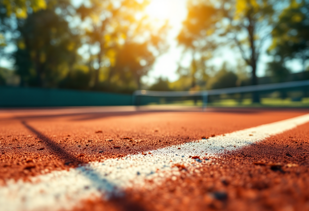 Giovani tennisti italiani in allenamento sul campo