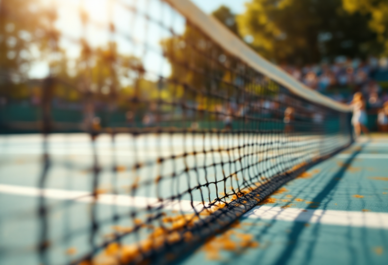 Giorgia Pedone in azione durante una partita di tennis