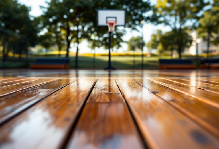 Giocatori di basket europeo in azione sul campo