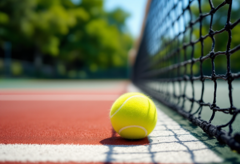 Giocatori di tennis in azione durante un incontro emozionante