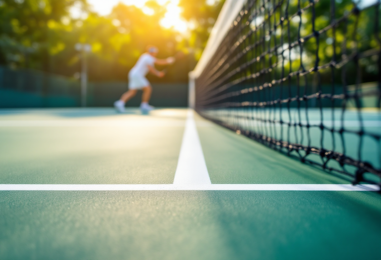 Giocatori di tennis in azione ai campi di Roland Garros