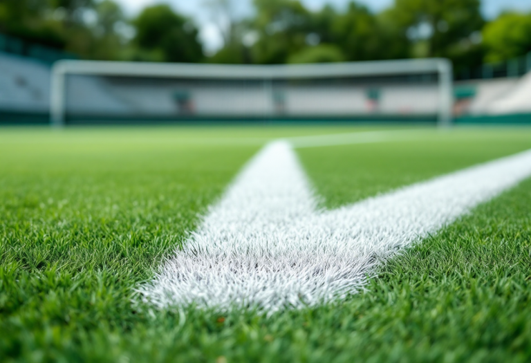 Giocatori di tennis in azione al torneo di Wimbledon