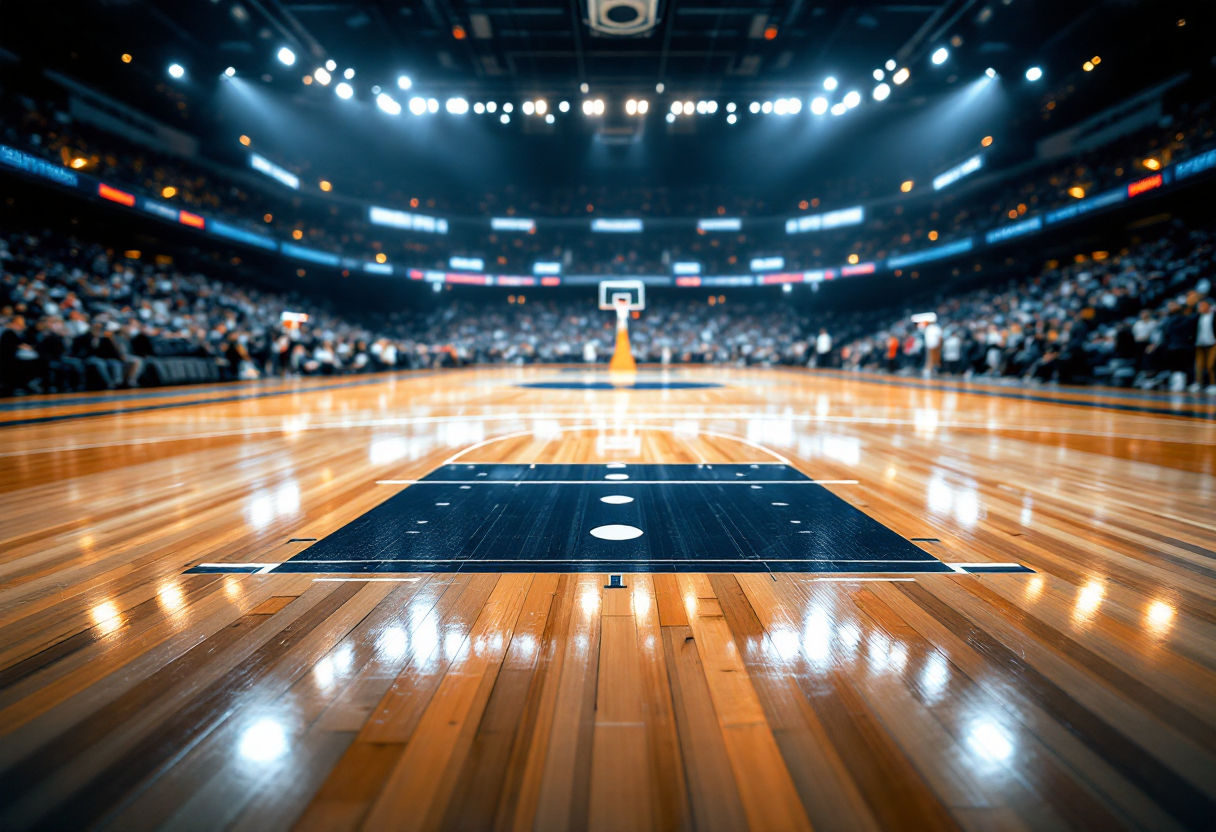 Giocatori Indiana Pacers e Cavaliers in azione durante gara-4