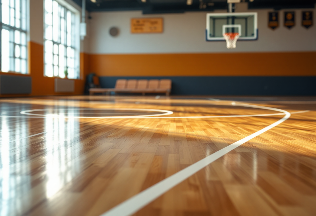 Marco Spissu infortunato durante una partita di basket