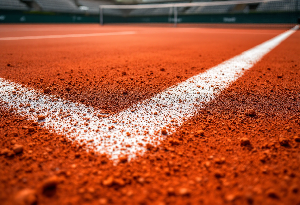 Jack Draper in azione sulla terra battuta durante un torneo