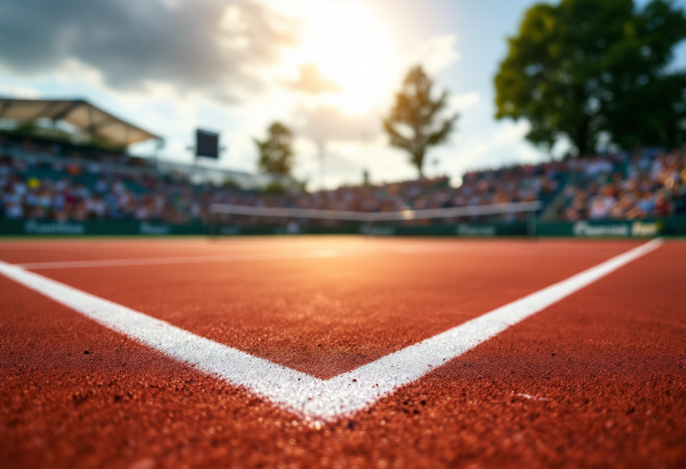 Jannik Sinner in azione durante il suo ritorno al tennis
