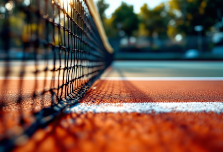Jannik Sinner in azione durante un torneo di tennis