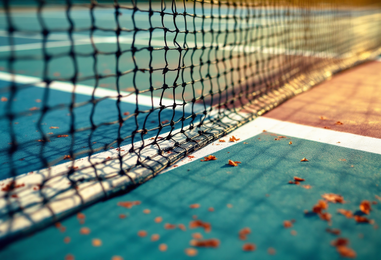 Lorenzo Musetti durante un match di tennis
