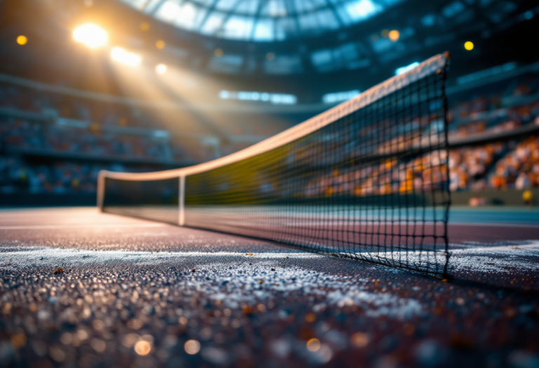 Lorenzo Musetti in azione al Masters 1000 di Madrid