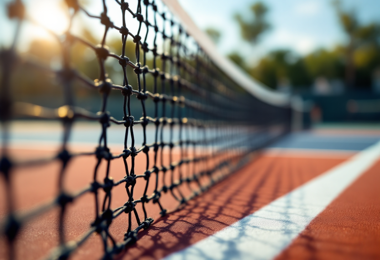 Lorenzo Musetti in azione durante il torneo di Roma