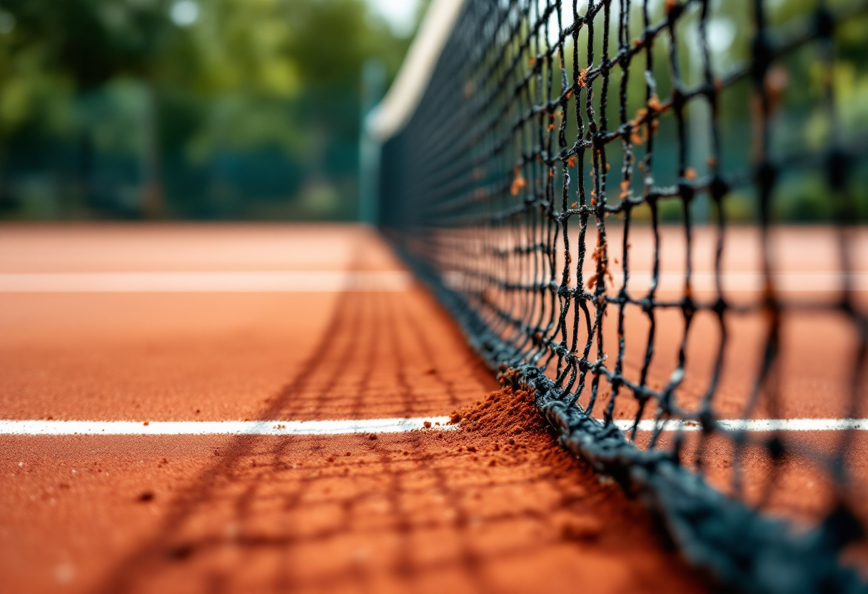 Luciano Darderi in azione contro Andrey Rublev ad Amburgo