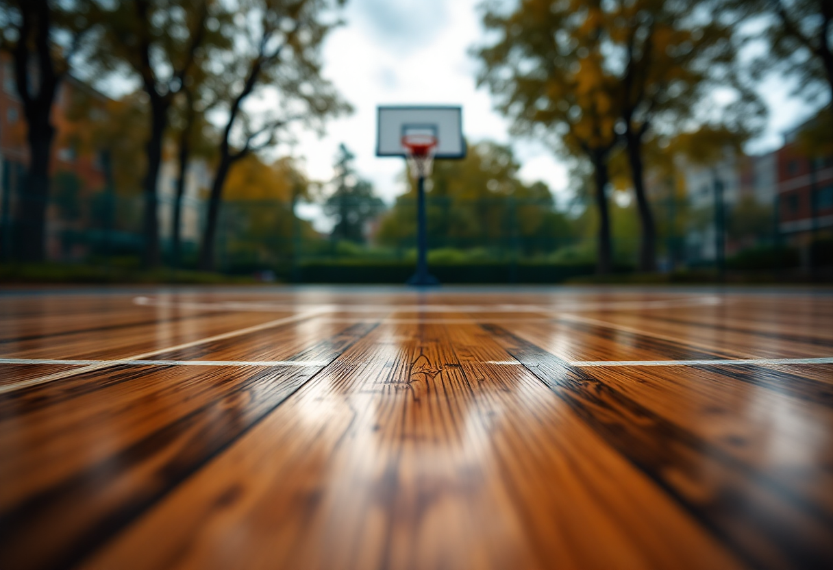 Luka Doncic in azione sul campo da basket