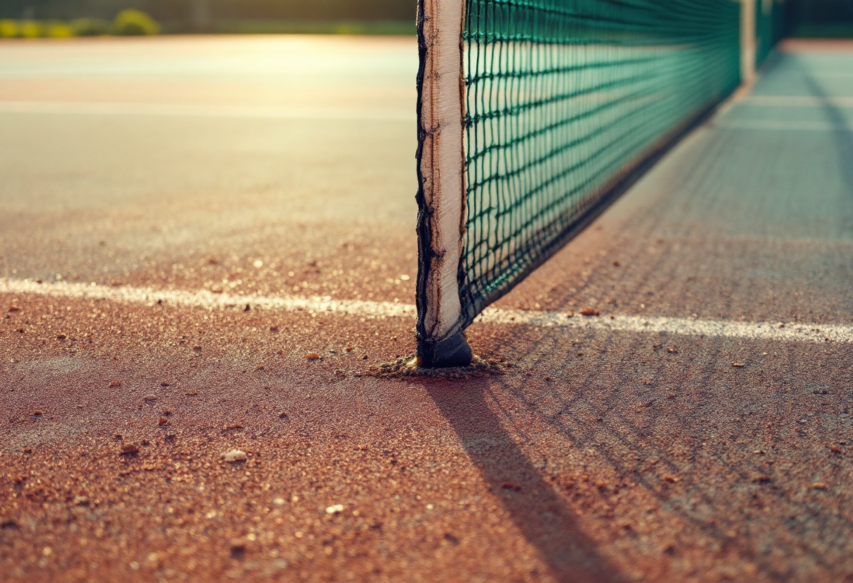 Mager in azione durante un torneo di tennis