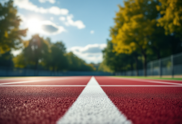 Atleta che si tiene la testa durante una competizione