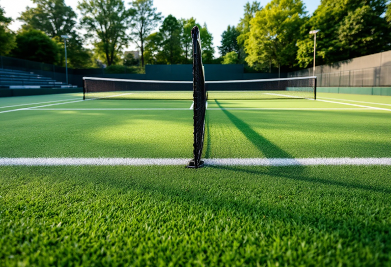 Giocatori di tennis in azione durante un torneo