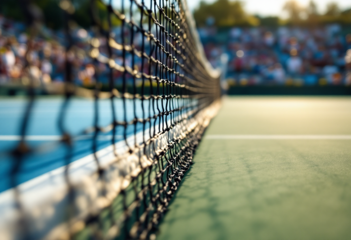 Matteo Arnaldi in azione durante il torneo di Ginevra