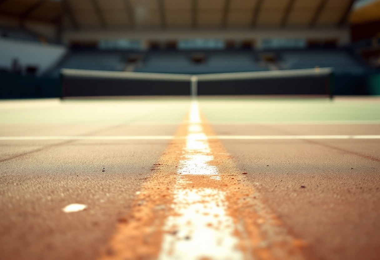 Matteo Gigante in azione contro Jakub Mensik al Masters 1000