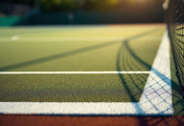Mihaela Buzarnescu in azione durante un torneo di tennis